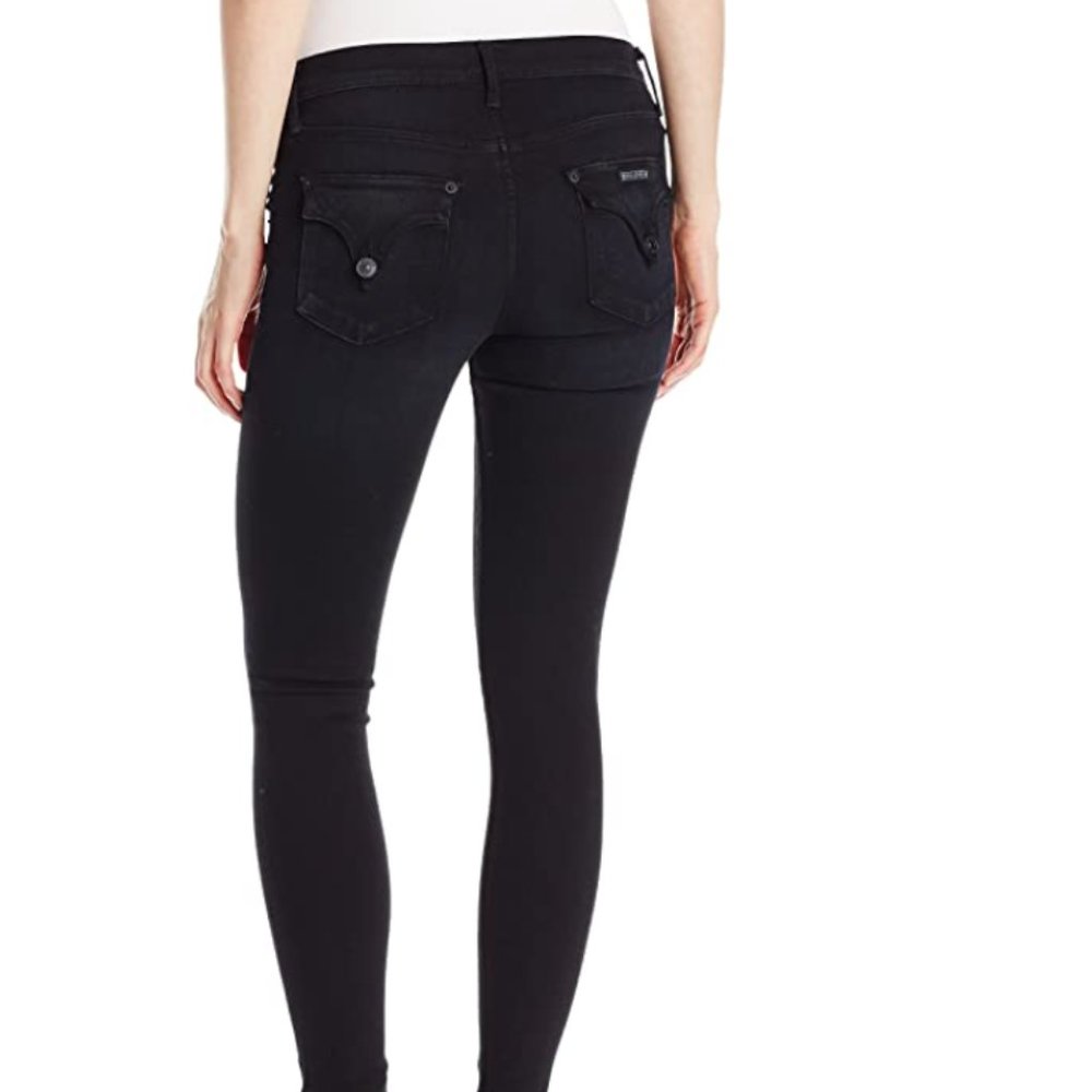 Hudson Mid Rise Lydia Black Skinny Jeans 26